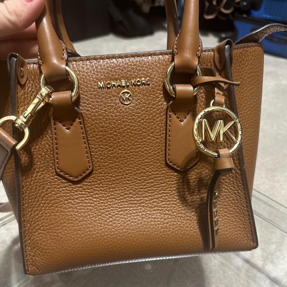 Michael Kors Tan Leather Tote with Gold Accents